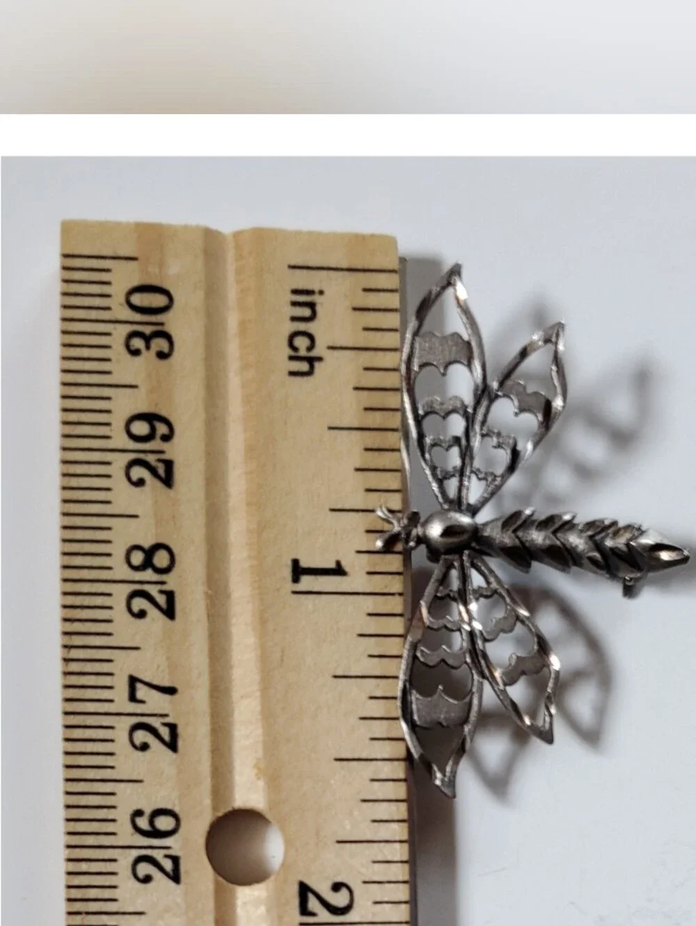 Dragonfly Fly Insect Brooch 925 Stetlimg Silver VTG Shube